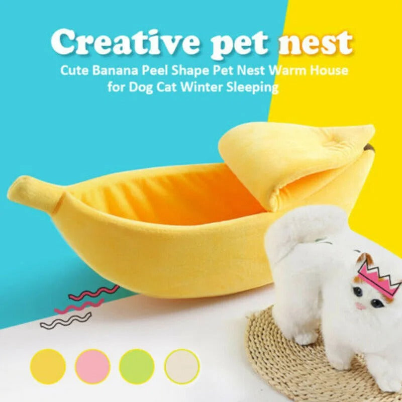 Comfy Banana Shaped Cat Bed
