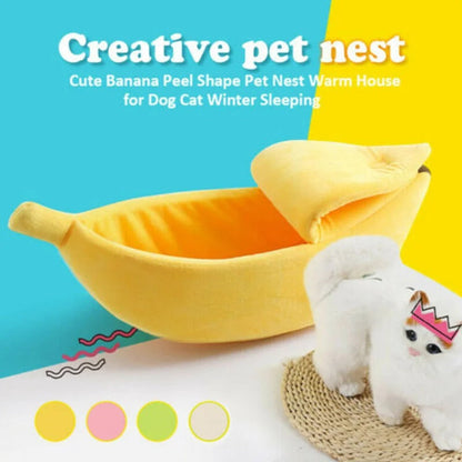 Comfy Banana Shaped Cat Bed