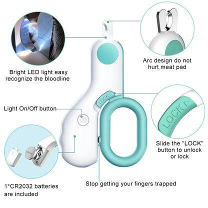 Precise Pet Nail Trimmer with LED Guide Light
