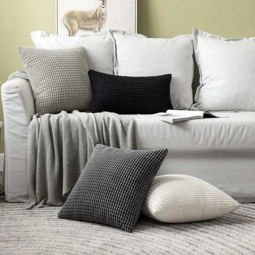 Soft Cushion Cover with Fun Corn Pattern
