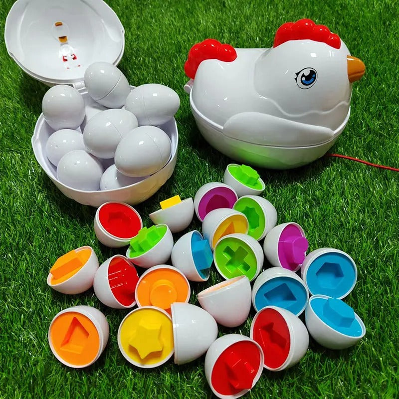 Educational Colorful Wooden Chicken Toy