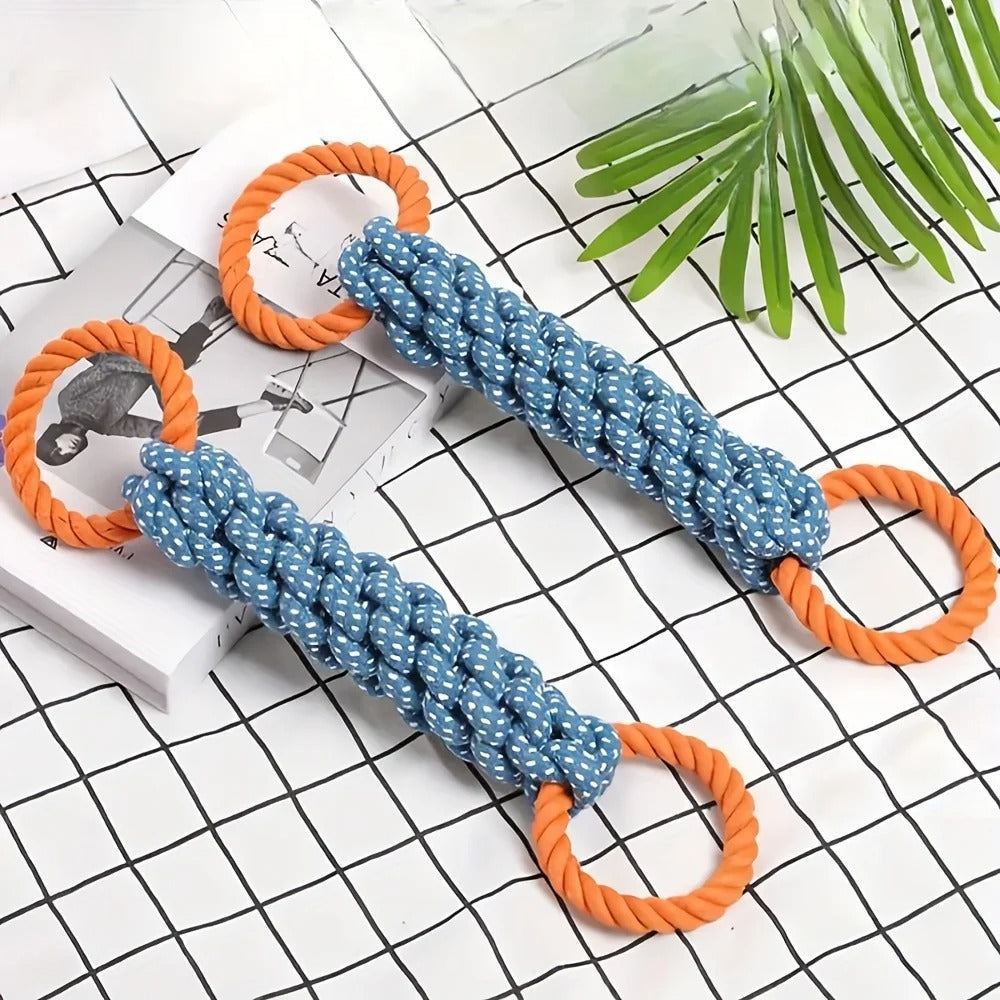 Durable Pet Rope Toy with Dual Rings