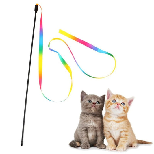 Colorful Feather Teaser Cat Toy Wand - Befez
