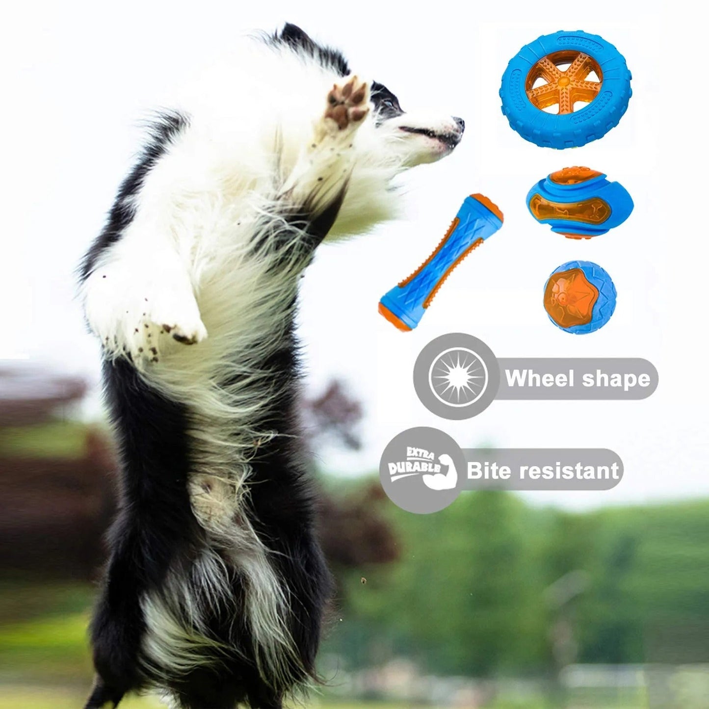 Tough Rubber Dog Toys - Fun and Safe Pet Play