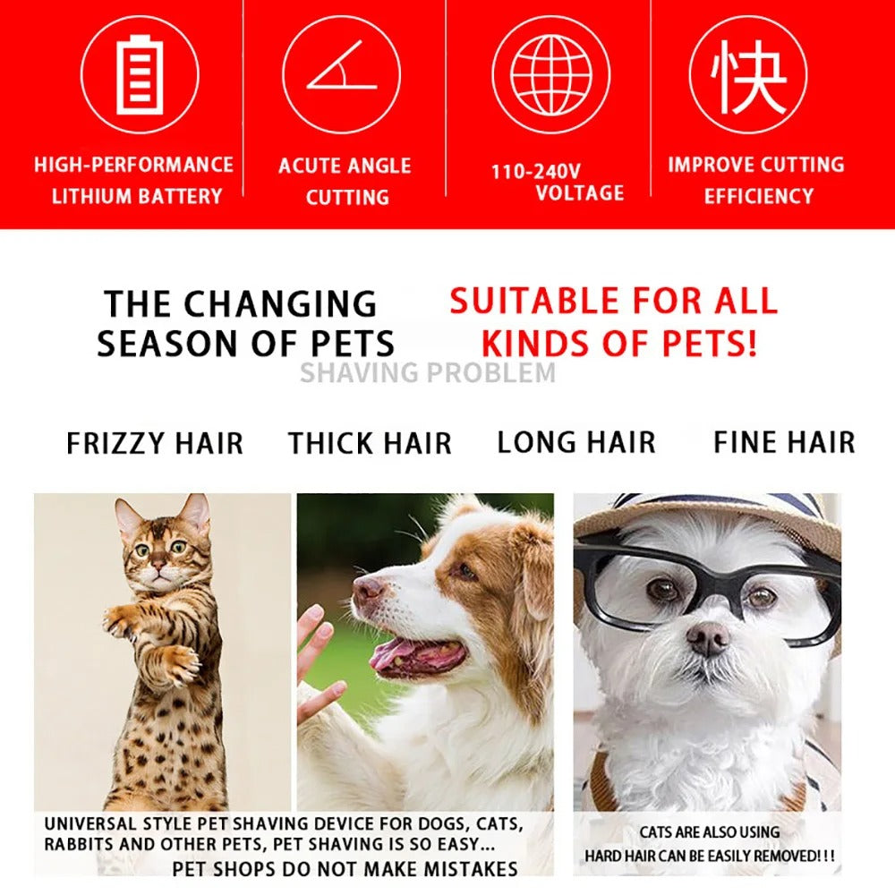 Pet Grooming Clippers for Dog Cat Rabbit Hair Cutting - Befez