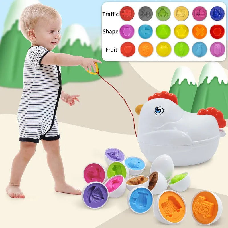 Educational Colorful Wooden Chicken Toy - Befez