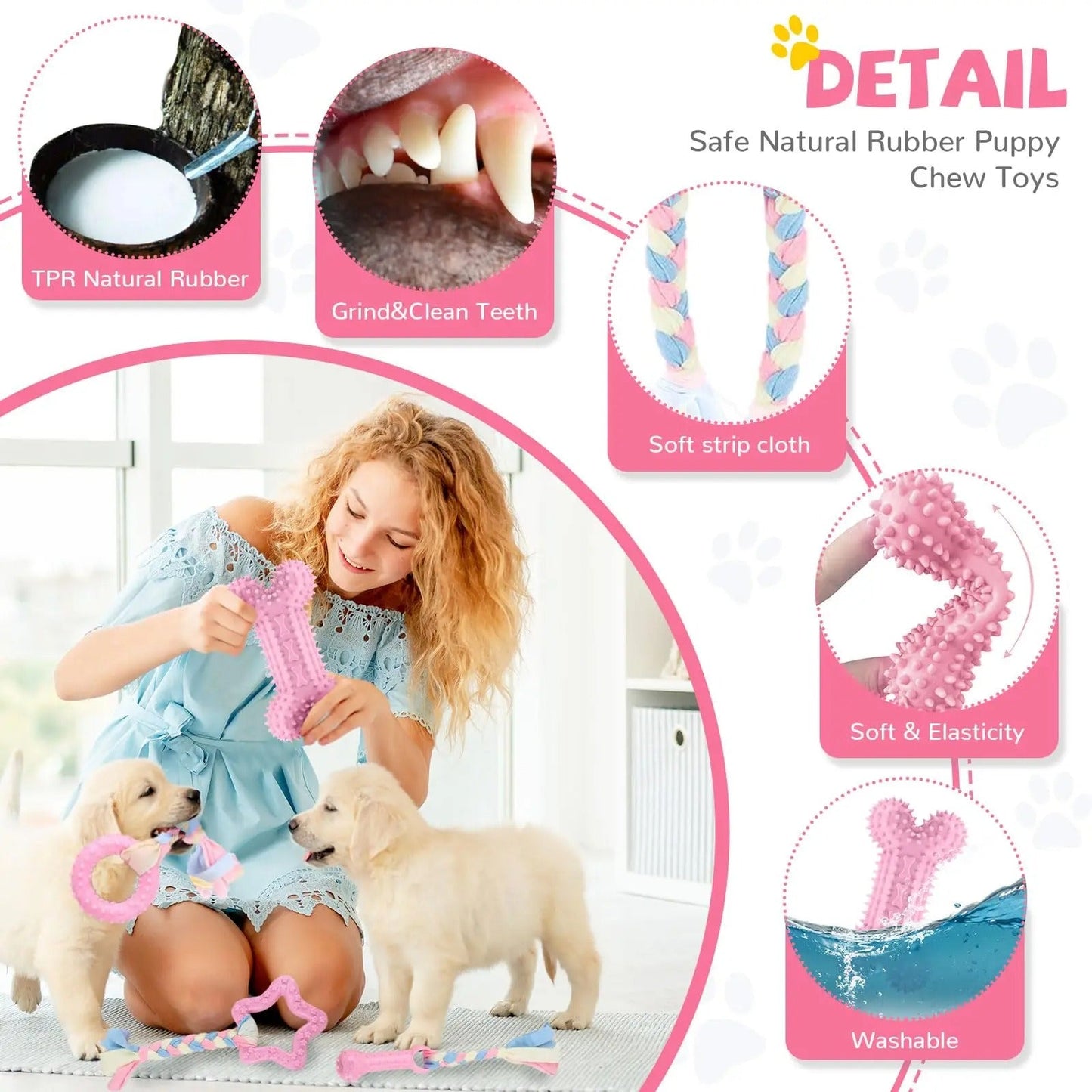 Cute Dog Chew Toys 6 Piece Set