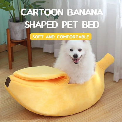 Comfy Banana Shaped Cat Bed