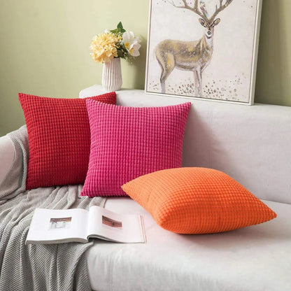 Soft Cushion Cover with Fun Corn Pattern