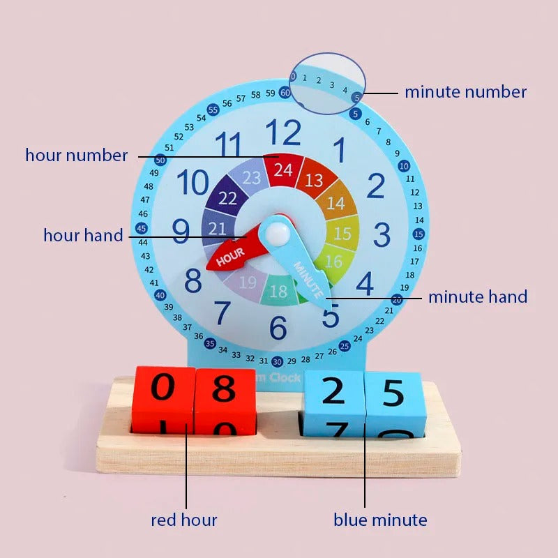 Learning Kids Clock Time Teaching Toy