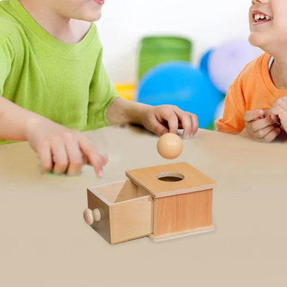 Natural Wood Toy Box with Ball for Kids - Befez