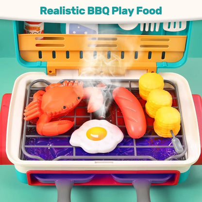 Fun Kids Play Kitchen BBQ Grill with Smoke Effect