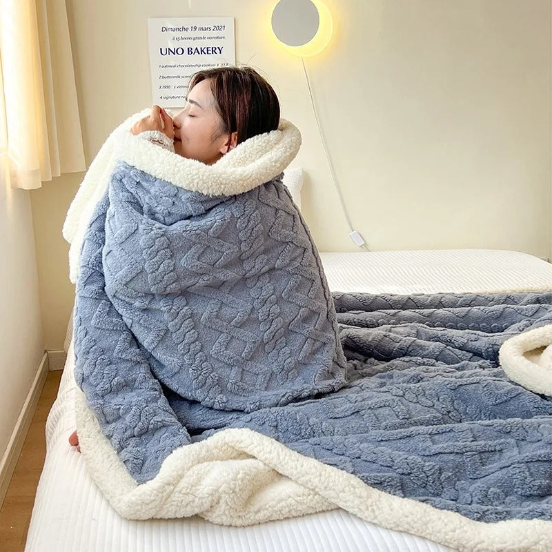 Plush Soft Woolen Throw Blanket