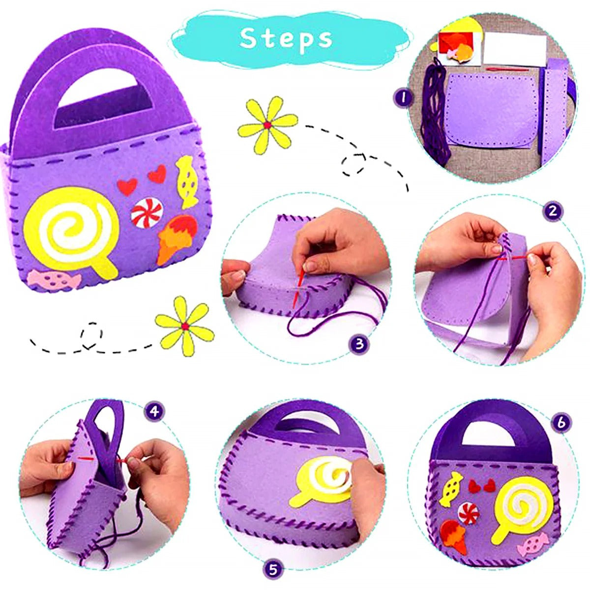 Easy DIY Felt Handbag Sewing Kit