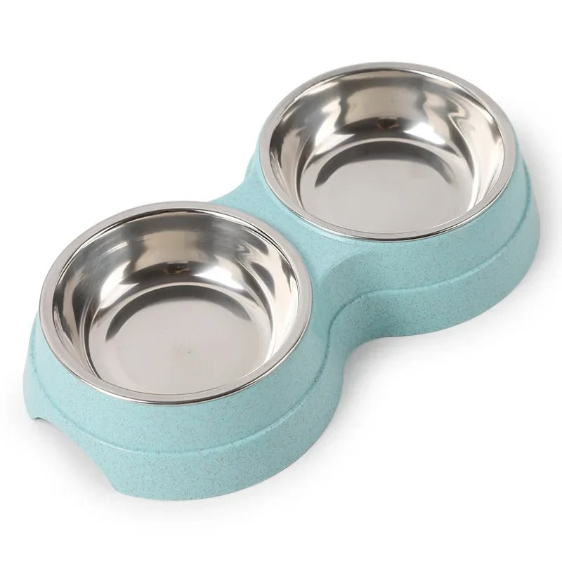 Double Stainless Steel Pet Food Bowls