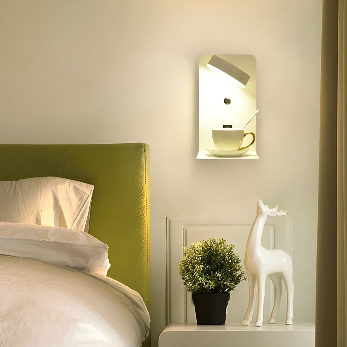 Sleek LED Wall Light with USB Charger