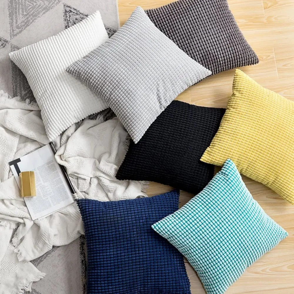 Soft Cushion Cover with Fun Corn Pattern