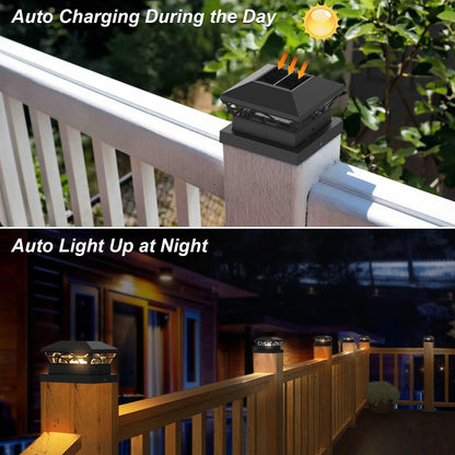 Waterproof Solar Post Cap Lights for Outdoor Fences