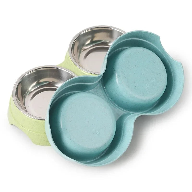 Double Stainless Steel Pet Food Bowls