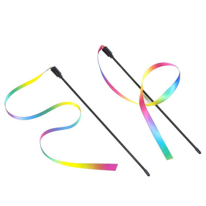 Colorful Feather Teaser Cat Toy Wand