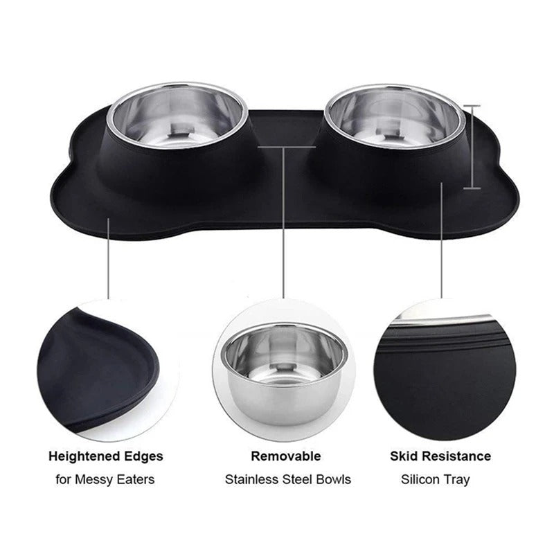 Dual Pet Food Bowl Set