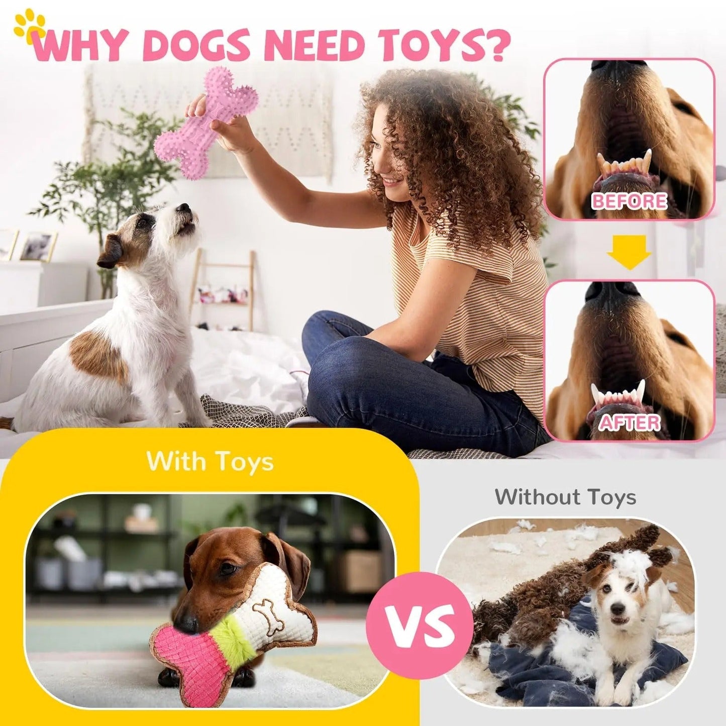 Cute Dog Chew Toys 6 Piece Set