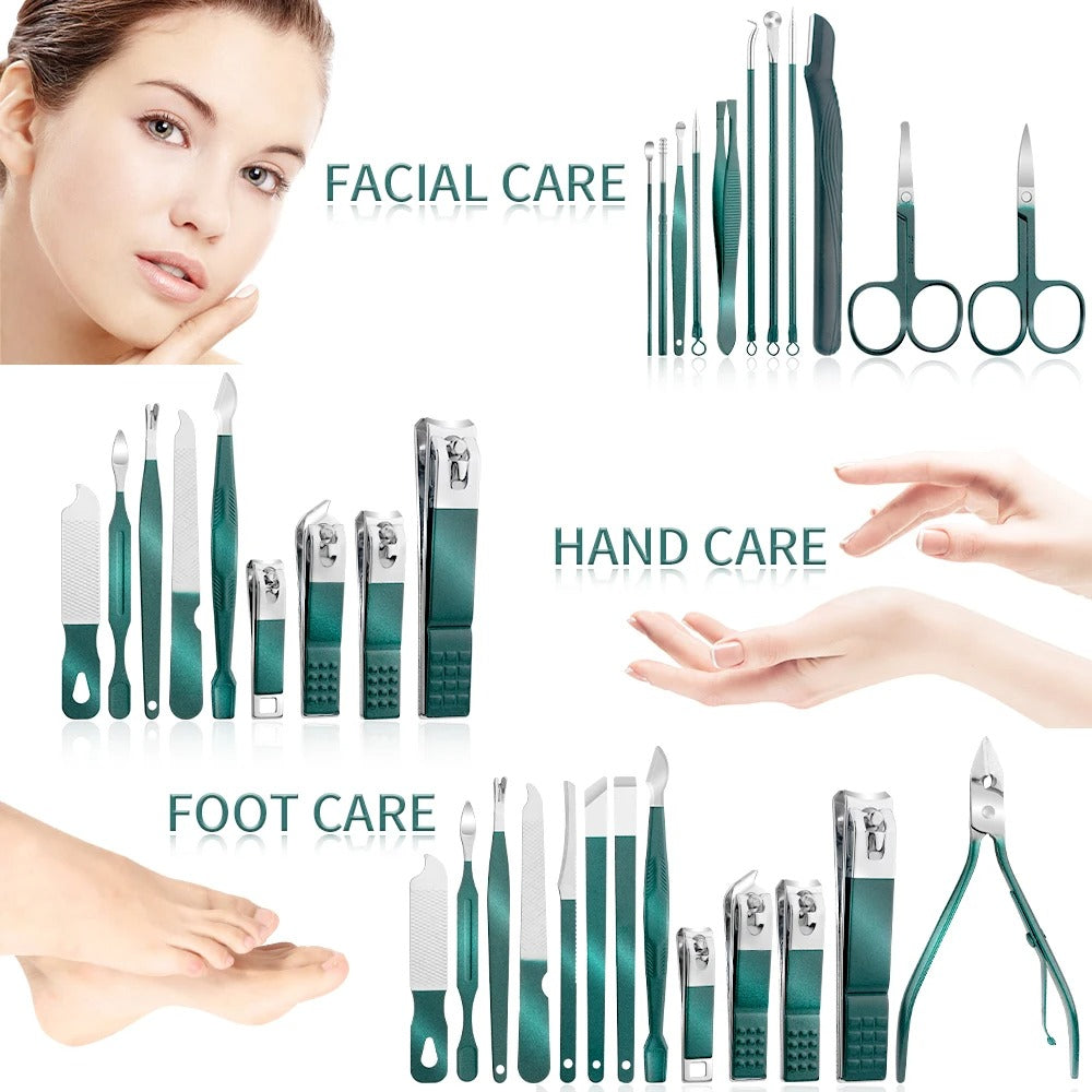 Premium Metal Nail Care Kit for Home and Travel