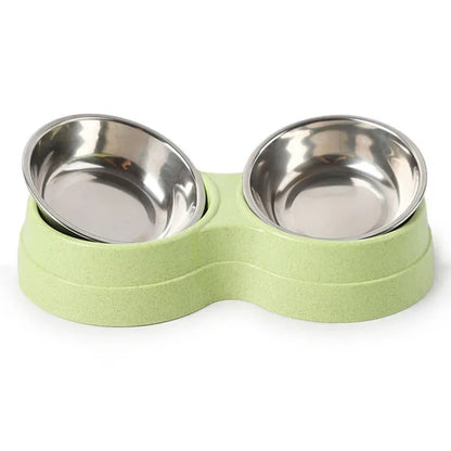 Double Stainless Steel Pet Food Bowls