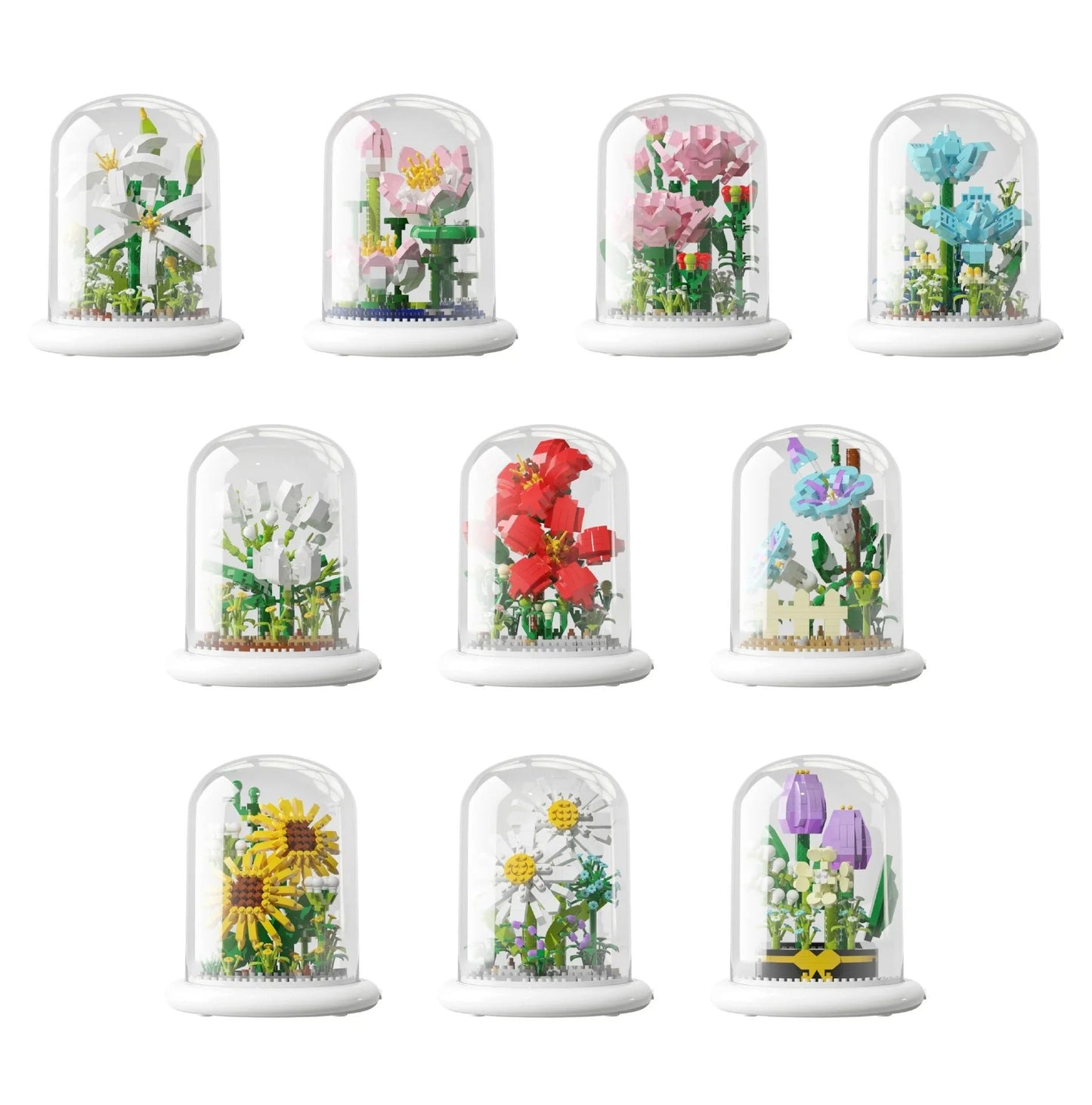 Beautiful Glass Flower Decoration Block
