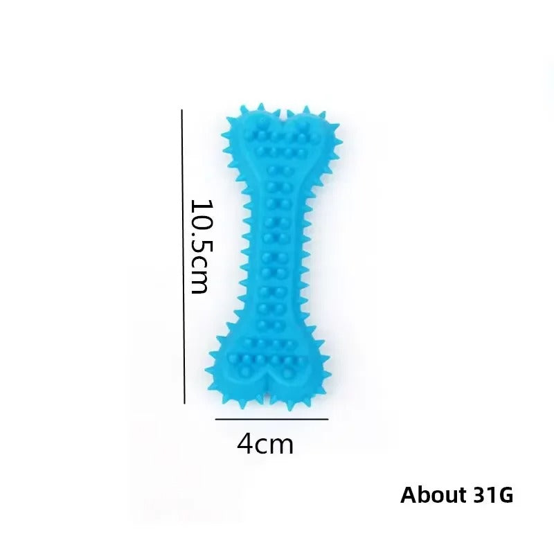 Durable Dog Chew Toy Rubber Bone Shape Long Lasting