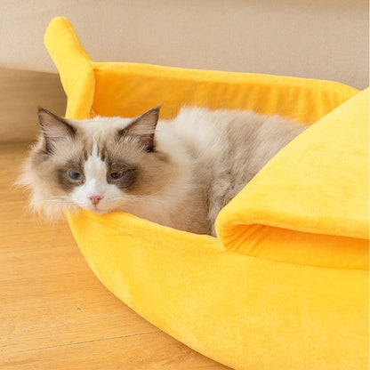 Comfy Banana Shaped Cat Bed