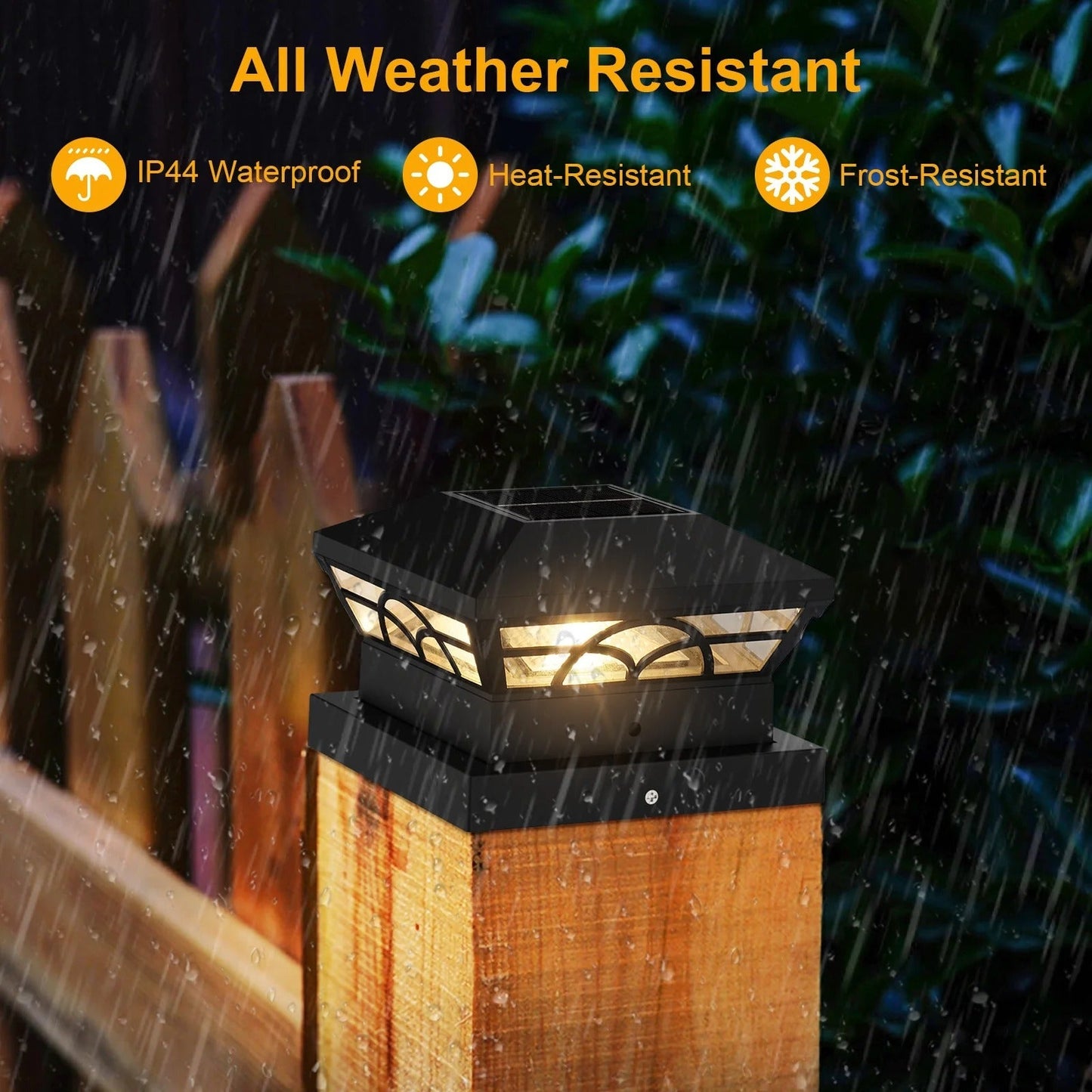 Waterproof Solar Post Cap Lights for Outdoor Fences