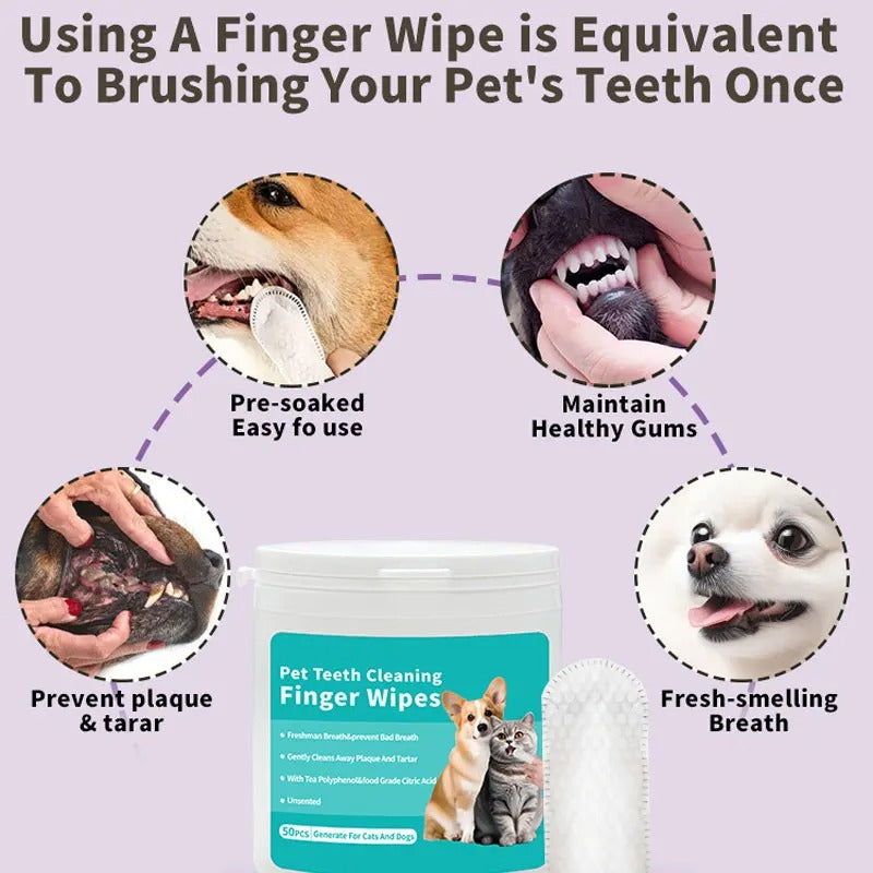 Gentle Pet Dental Finger Wipes