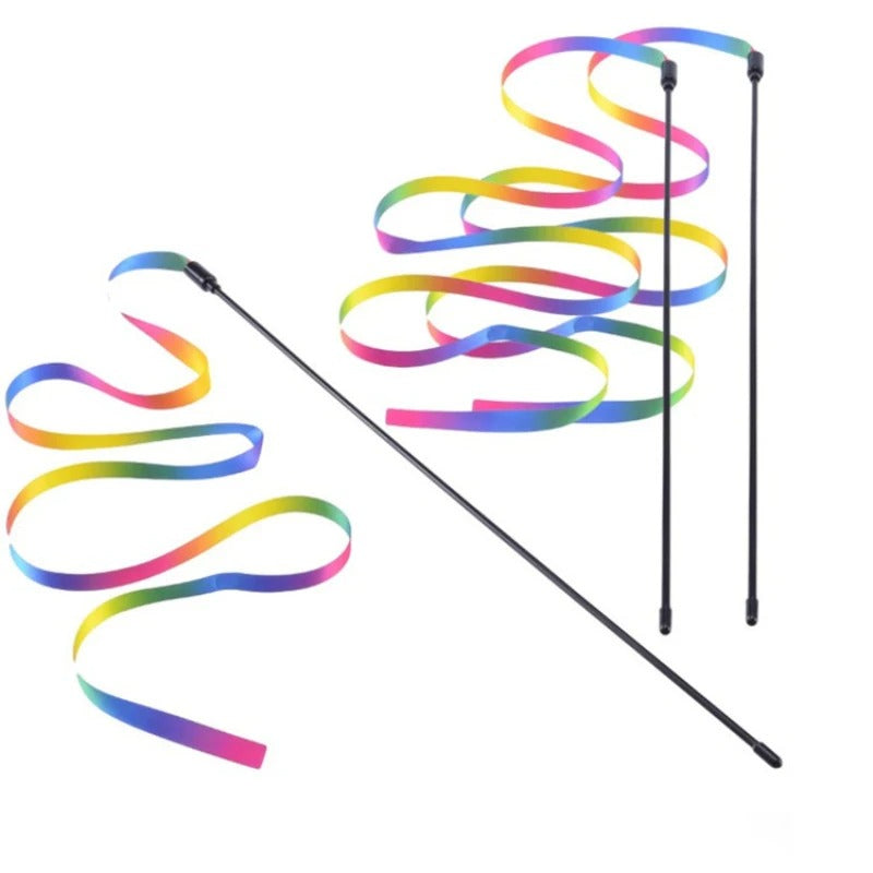 Colorful Feather Teaser Cat Toy Wand