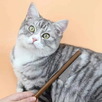 Pet Grooming Comb: Stainless Steel Cat Brush