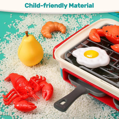 Fun Kids Play Kitchen BBQ Grill with Smoke Effect