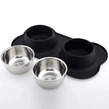 Dual Pet Food Bowl Set