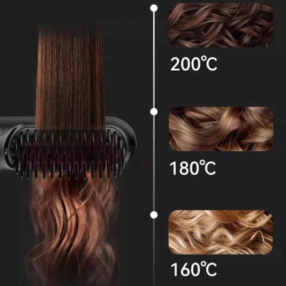 Ceramic Wireless Rechargeable Hair Straightening Brush