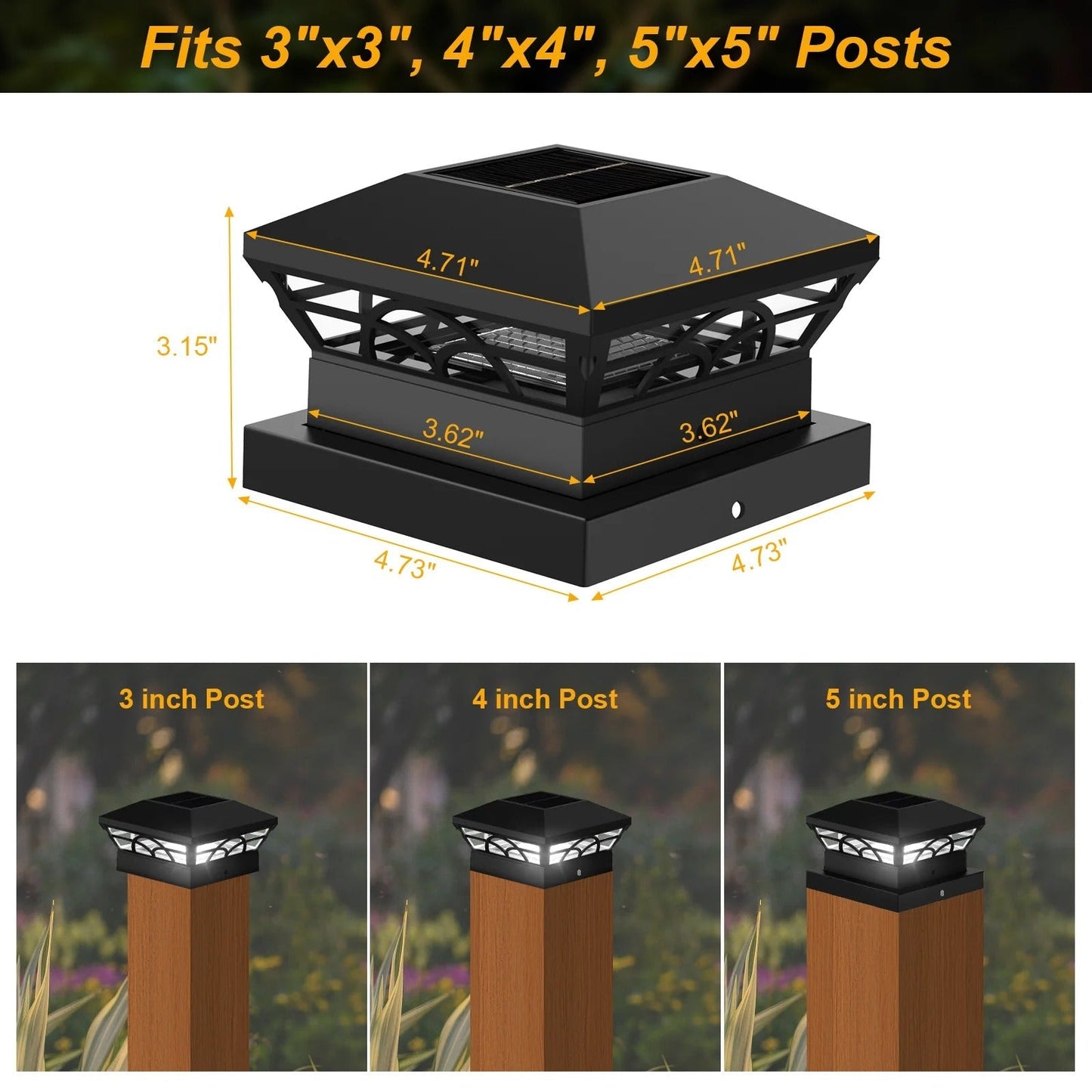 Waterproof Solar Post Cap Lights for Outdoor Fences