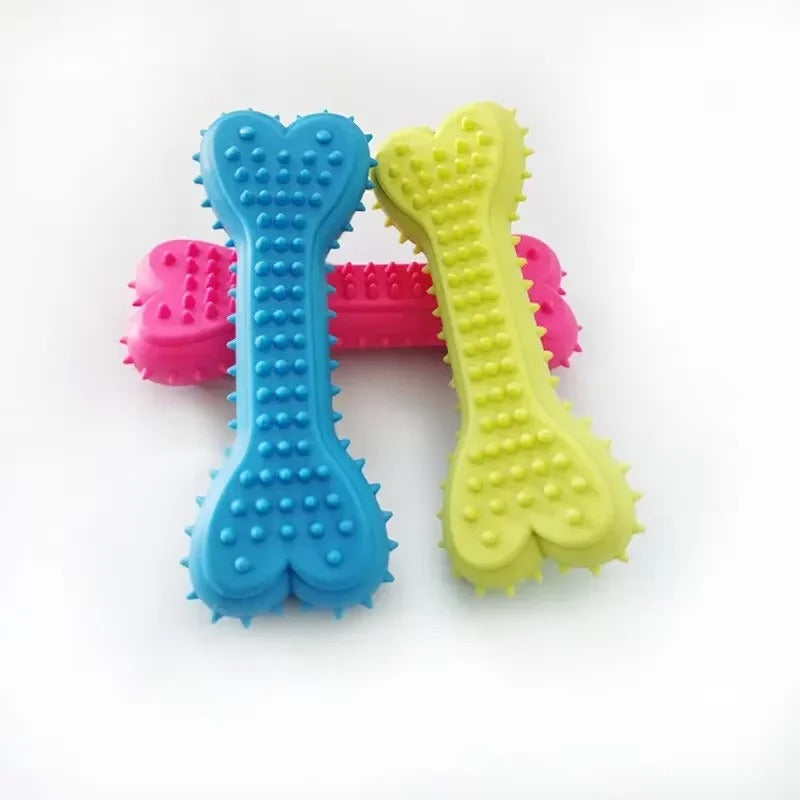 Durable Dog Chew Toy Rubber Bone Shape Long Lasting