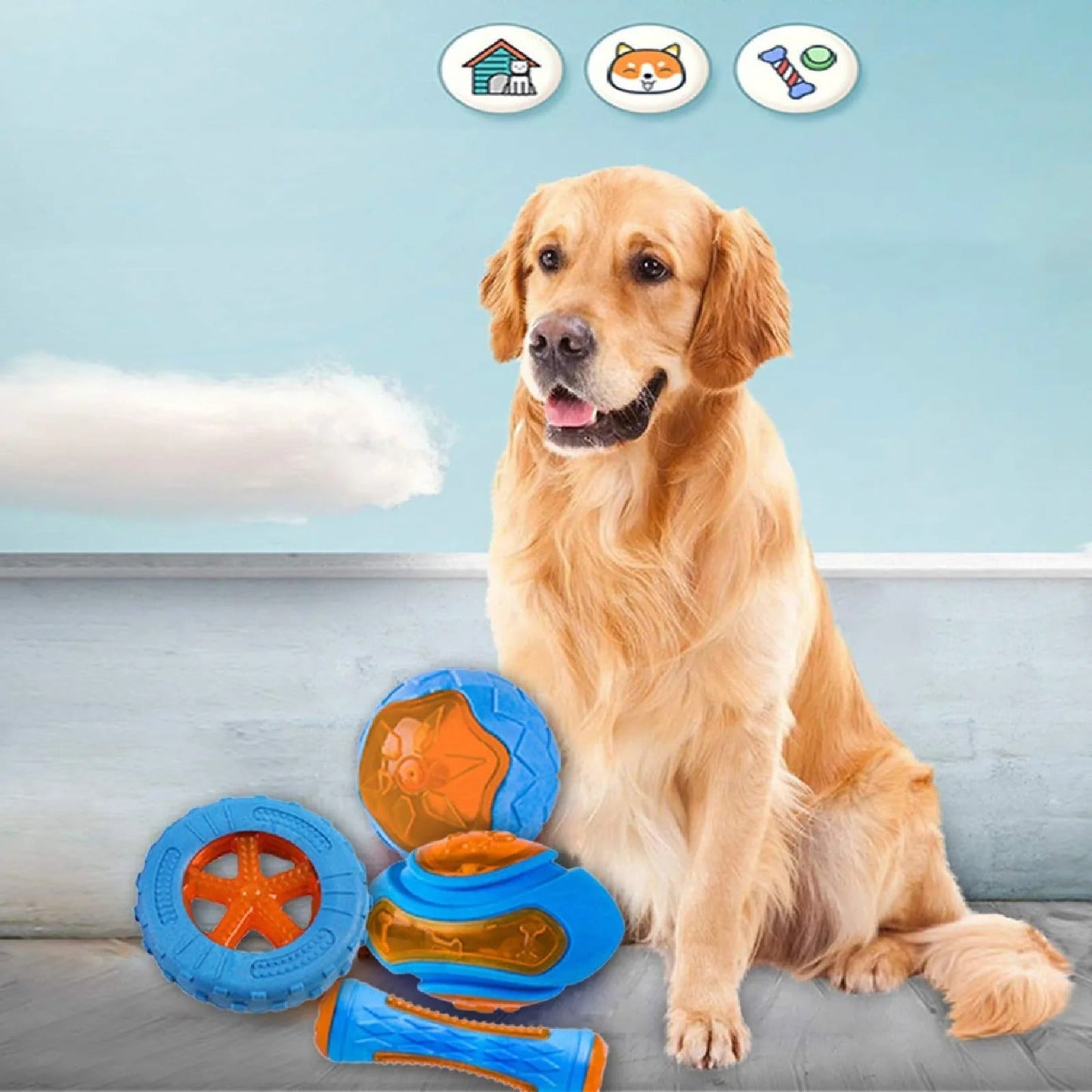 Tough Rubber Dog Toys - Fun and Safe Pet Play