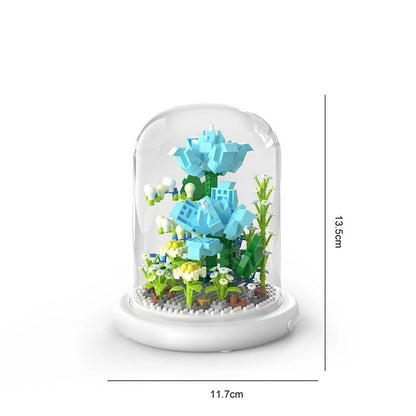 Beautiful Glass Flower Decoration Block