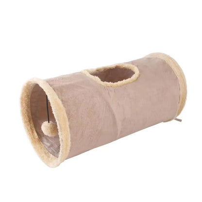 Foldable Faux Fur Pet Tunnel Playhouse