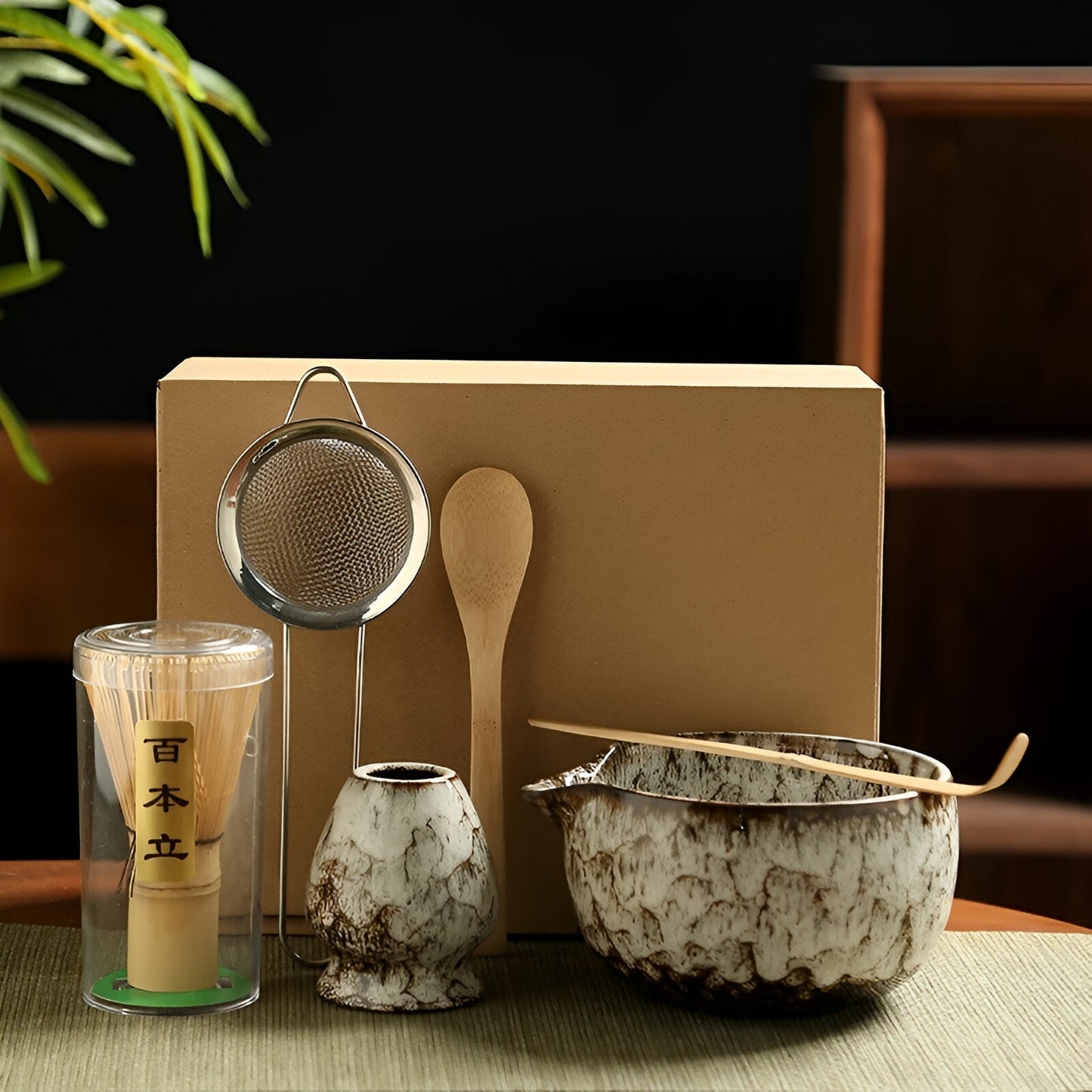 Classic Japanese Matcha Tea Set with Bamboo and Ceramic - Befez