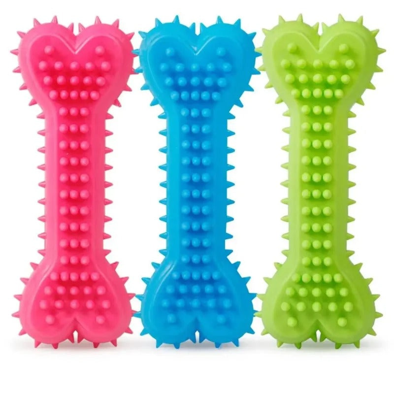 Durable Dog Chew Toy Rubber Bone Shape Long Lasting