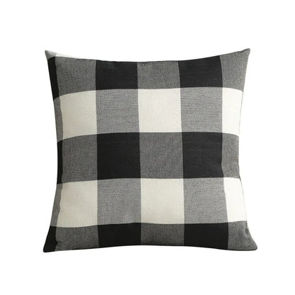 Warm Plaid Throw Pillow Cover in Rustic Style