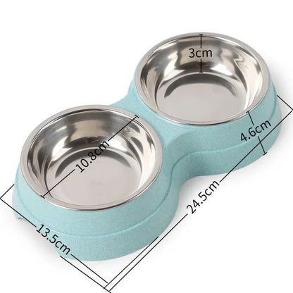 Double Stainless Steel Pet Food Bowls