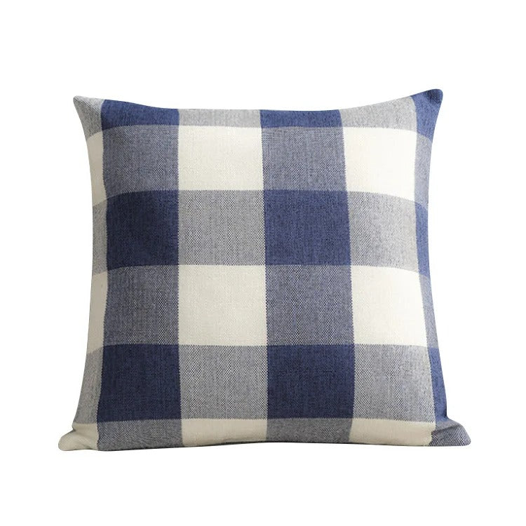 Warm Plaid Throw Pillow Cover in Rustic Style