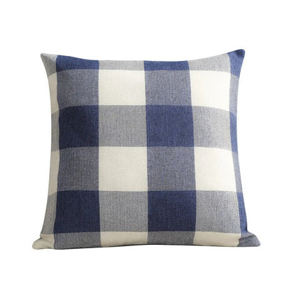 Warm Plaid Throw Pillow Cover in Rustic Style