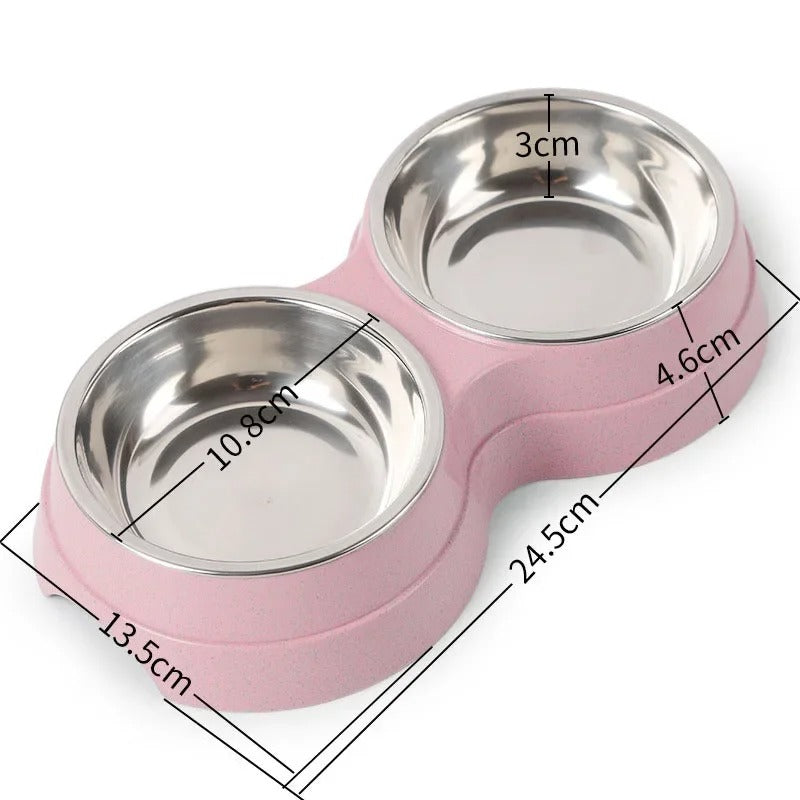 Double Stainless Steel Pet Food Bowls